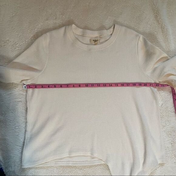 Madewell Off White Waffle Weave Thermal Top size XXL - Picture 5 of 7